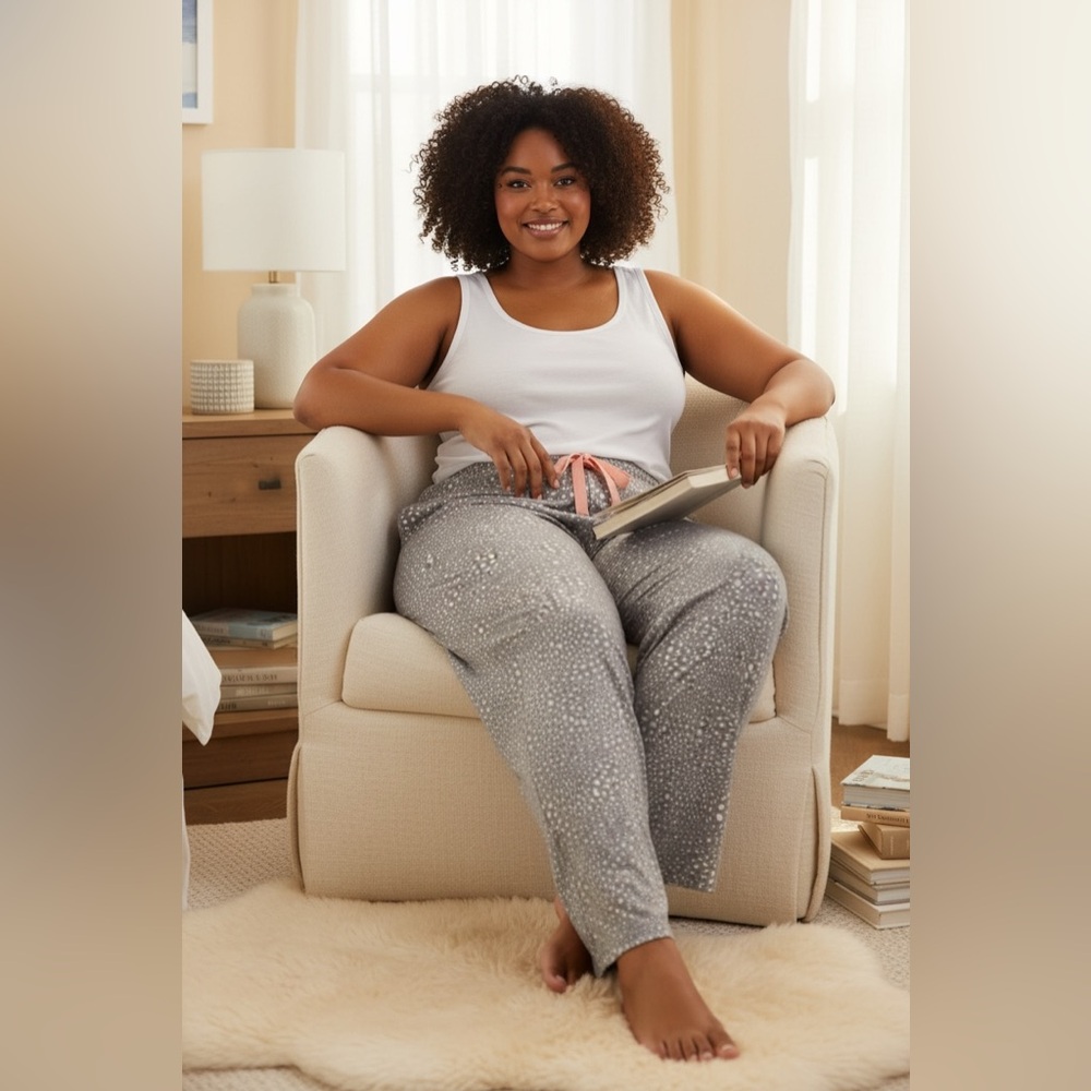 Cozy Zoe New Gray Polka Dot Pajamas Pants